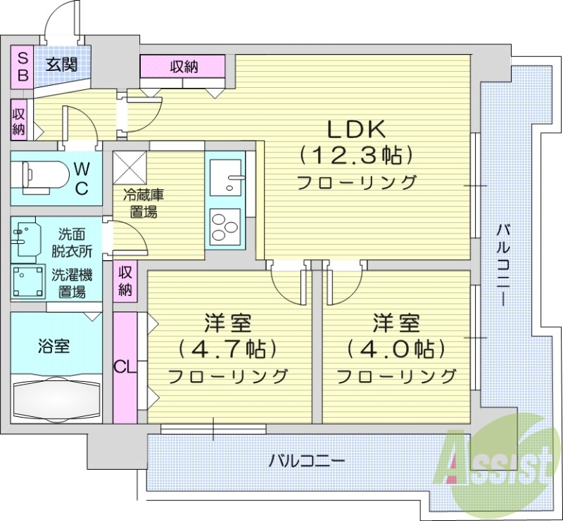 【UURコート札幌北三条の間取り】