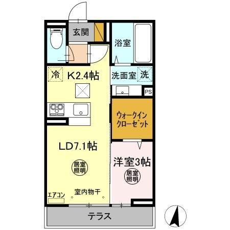 水戸市笠原町のアパートの間取り