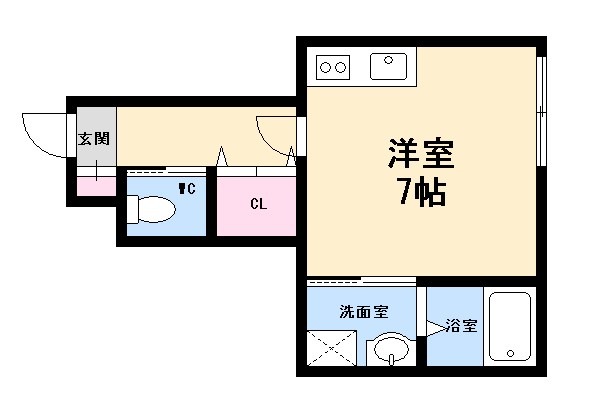 広島市西区井口のアパートの間取り