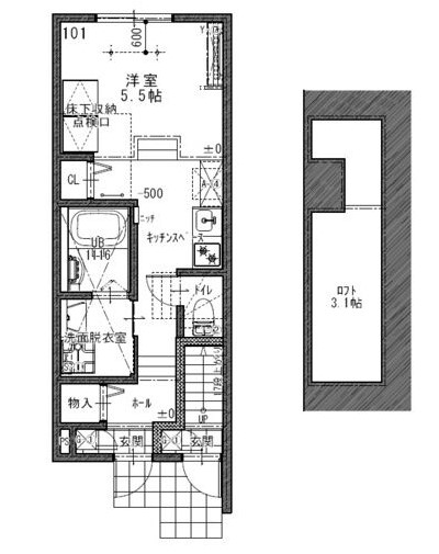 あんしん+津堂08-1080の間取り