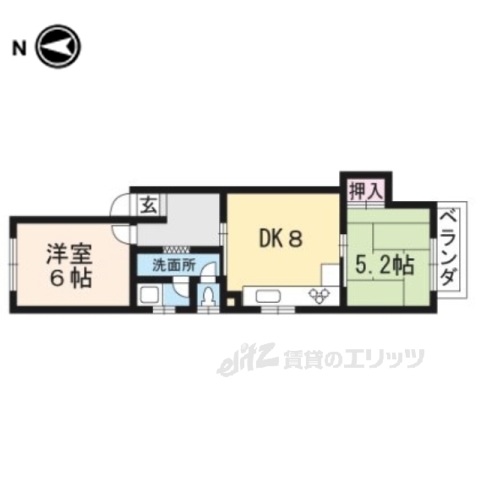 亀岡市篠町王子のマンションの間取り