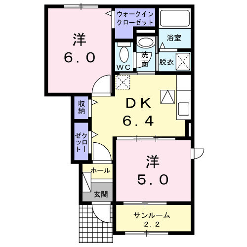 北蒲原郡聖籠町大字網代浜のアパートの間取り