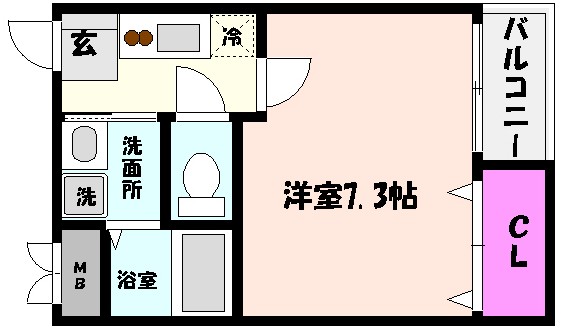 【神戸市灘区赤坂通のアパートの間取り】