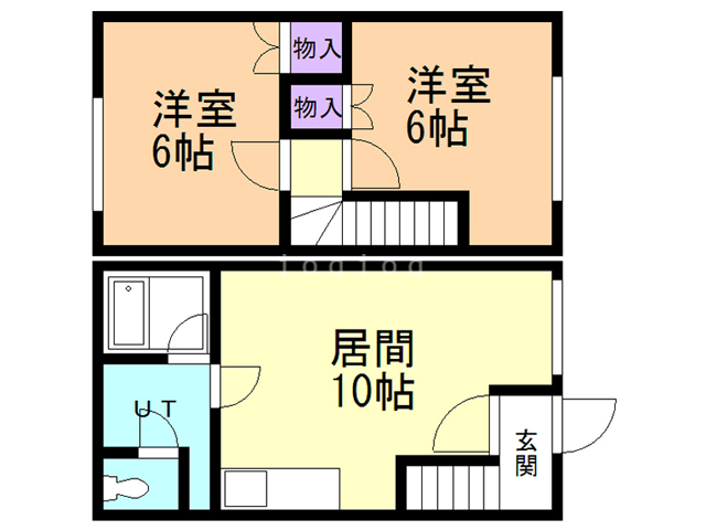 北斗市東浜のアパートの間取り