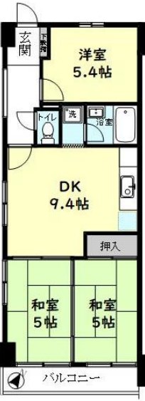 神戸市須磨区桜木町のマンションの間取り