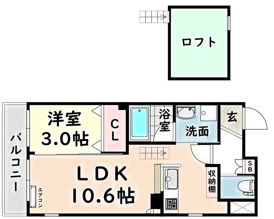 名古屋市瑞穂区大喜新町のマンションの間取り