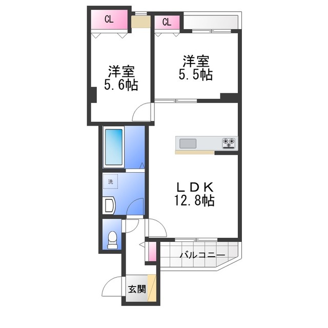 エフィー大阪狭山の間取り