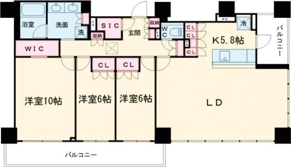 クラッシィタワー新宿御苑の間取り