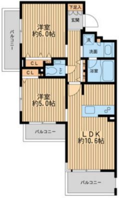 世田谷区桜新町のマンションの間取り