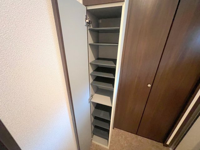 収納　大きいシューズボックスは靴がいっぱい入れれますね。