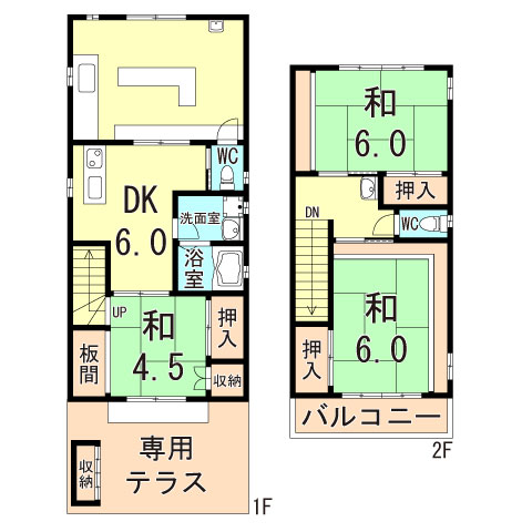 福原町貸家の間取り写真