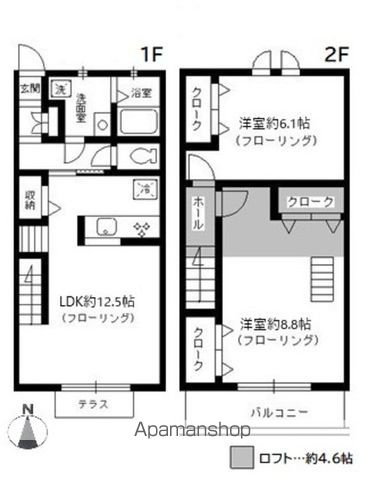 ブルーライン 片倉町駅 徒歩12分 2階建 築11年の間取り写真