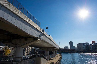 その他　両国橋から見る隅田川と首都高（その他）まで435m