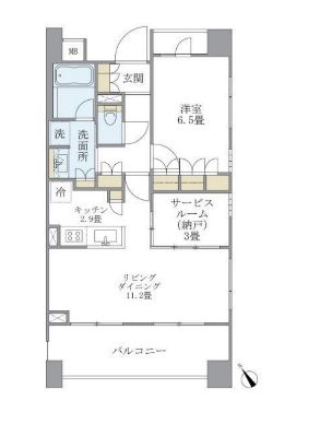東京メトロ南北線 白金高輪駅 徒歩8分 14階建 築20年の間取り写真