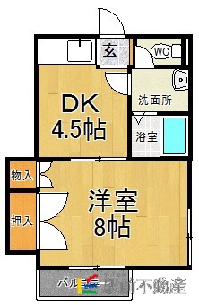 甘木鉄道 高田駅 徒歩25分 2階建 築35年の間取り写真