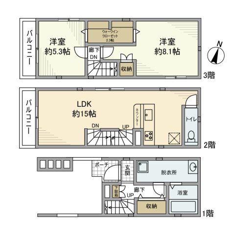 青木戸建の間取り写真