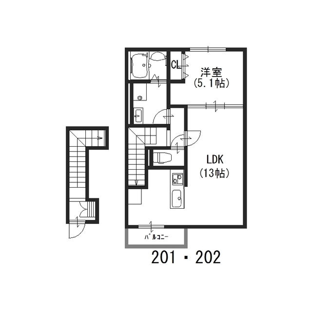 ＪＲ阪和線 富木駅 徒歩19分 2階建 築11年の間取り写真