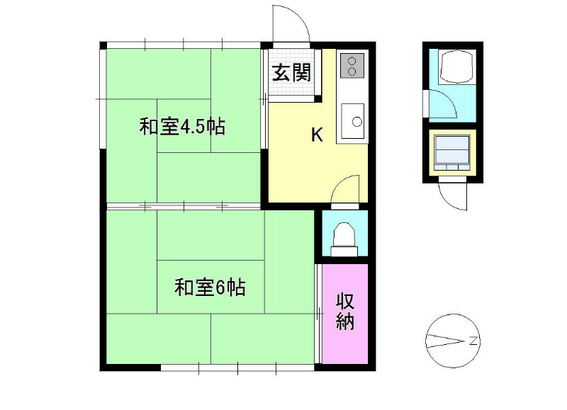 【八王子市元横山町のアパートの間取り】