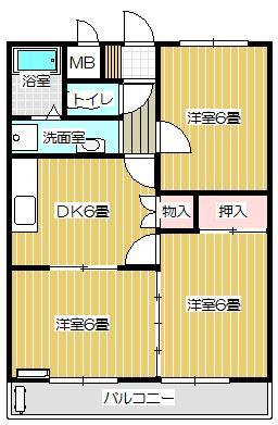 ペアパレスＣＨＩＢＡの間取り