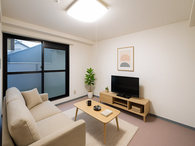 居室・リビング　CGで家具等を配置したもので家具等は含まれません。