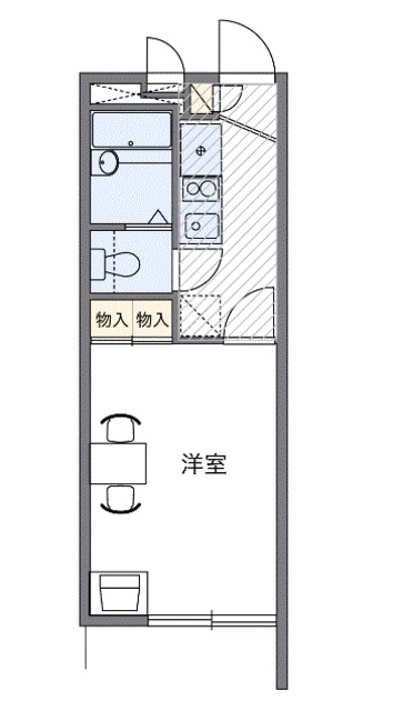 神戸市灘区下河原通のマンションの間取り