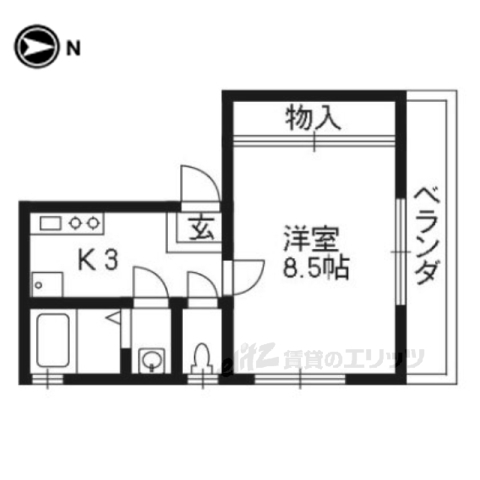 【京都市右京区西院南高田町のマンションの間取り】