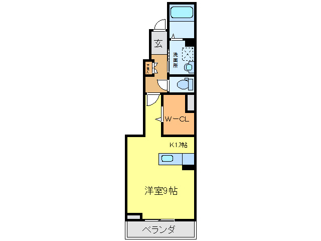 徳島市新浜町のアパートの間取り