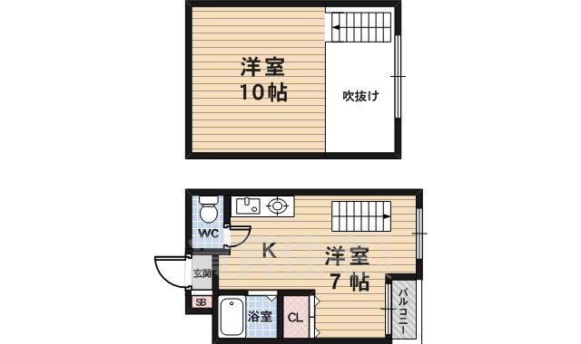 京都市右京区常盤西町のマンションの間取り