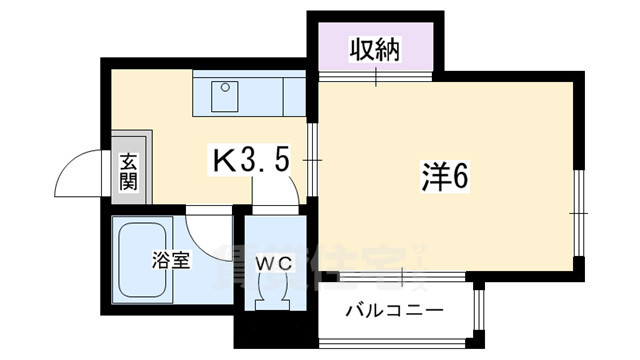 京都市東山区唐戸鼻町のマンションの間取り