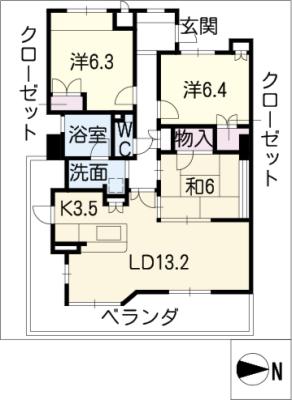 サンマンションアトレ桑名５０４の間取り