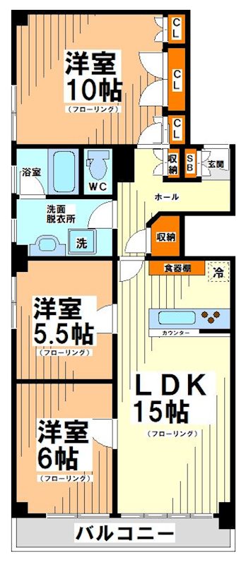 渋谷区代々木のマンションの間取り