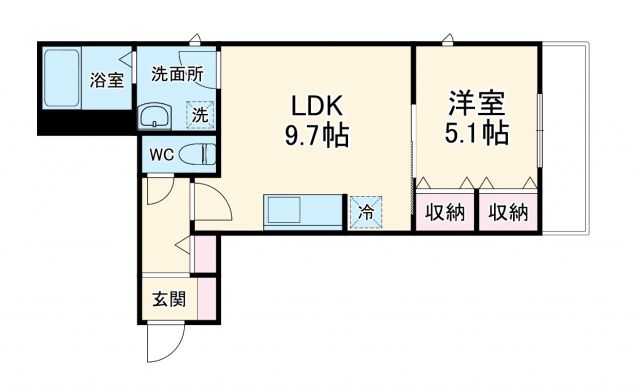 【川崎市中原区小杉陣屋町のアパートの間取り】