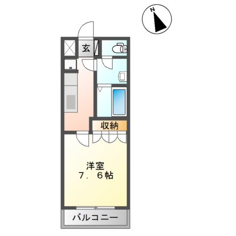 米子市上福原のアパートの間取り