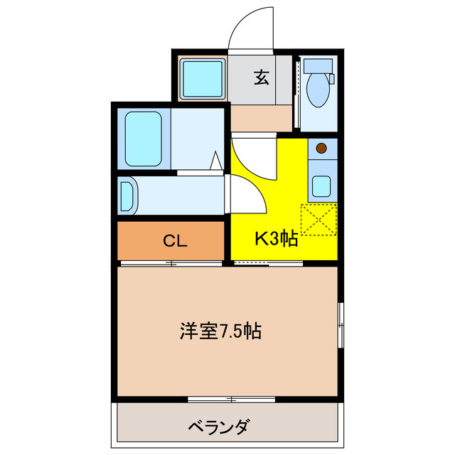 養老郡養老町飯田のアパートの間取り