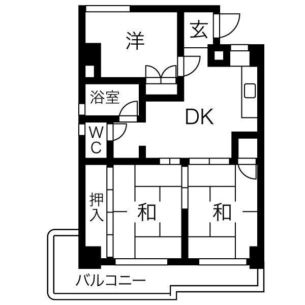 名古屋市守山区小六町のマンションの間取り