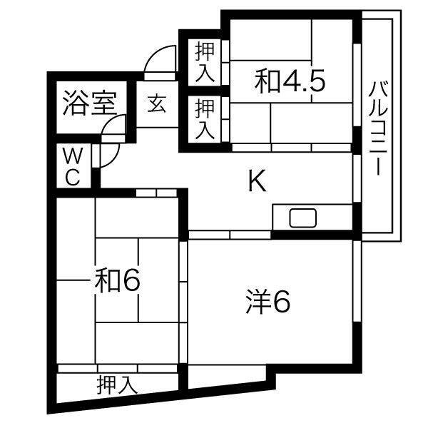 名古屋市瑞穂区日向町のマンションの間取り