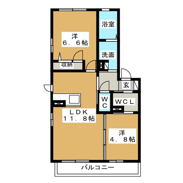 エターナルヴィレッジＢ棟の間取り