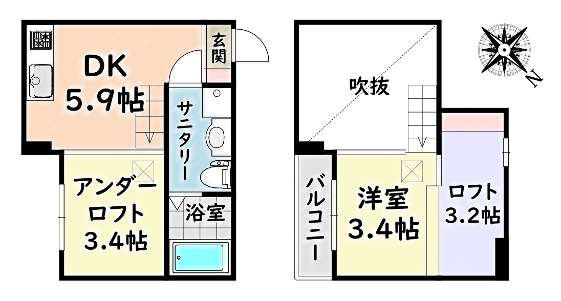 名古屋市南区本地通のアパートの間取り