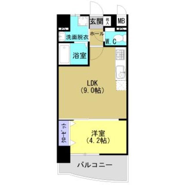 鹿児島市加治屋町のマンションの間取り