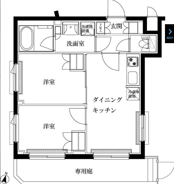 ルーブル蓮根弐番館の間取り