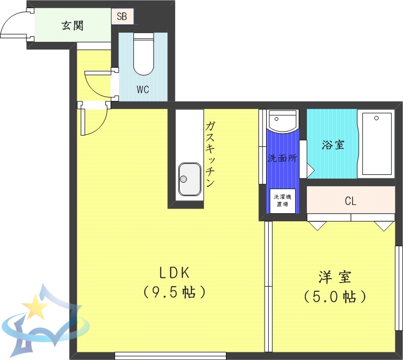 【札幌市中央区南七条西のマンションの間取り】