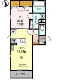 明石市西新町のアパートの間取り