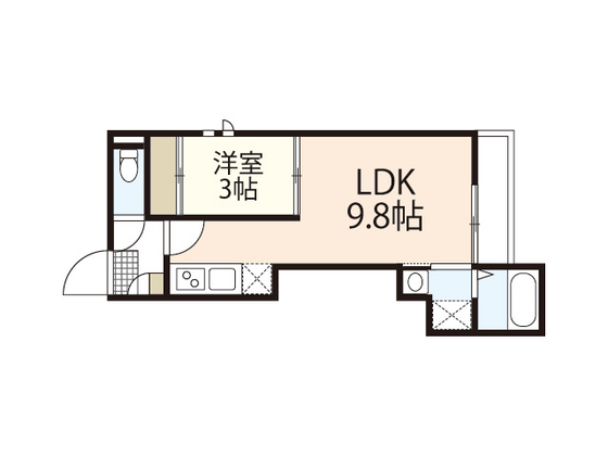 広島市佐伯区旭園のアパートの間取り