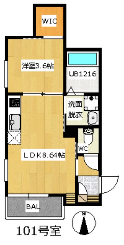 堺市堺区北庄町のアパートの間取り