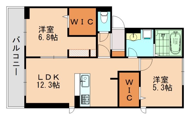 糟屋郡志免町片峰中央のアパートの間取り