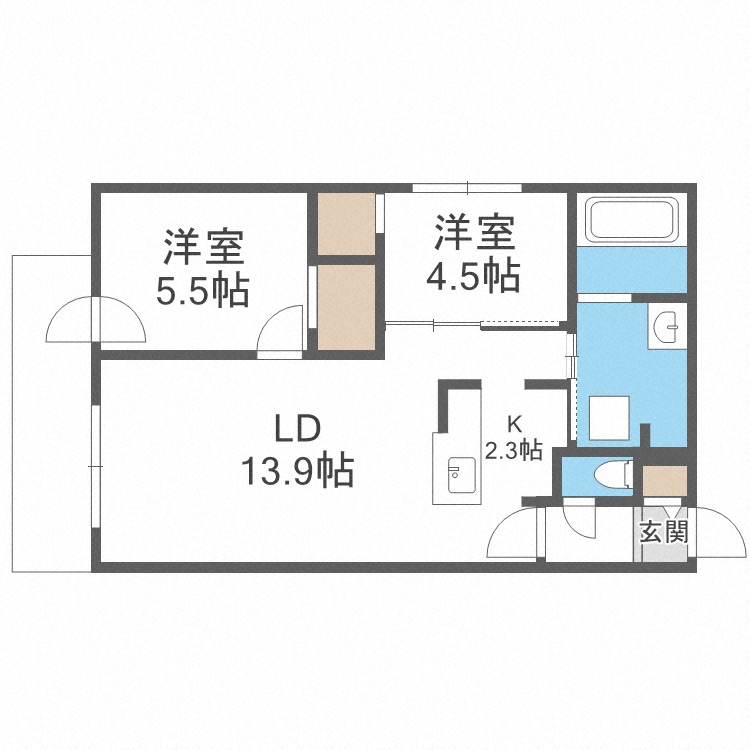 ＣＲＥＳＣＥＮＤＯ月寒西の間取り