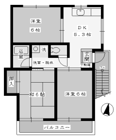 川崎市川崎区小田のアパートの間取り