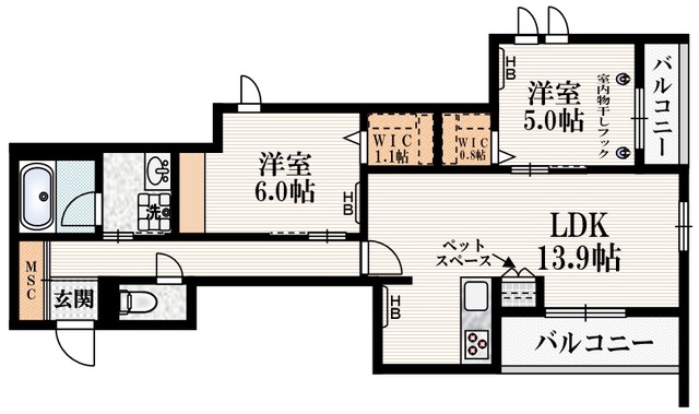 西東京市泉町のマンションの間取り