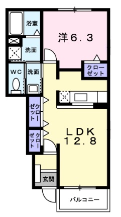 【阿南市那賀川町苅屋のアパートの間取り】