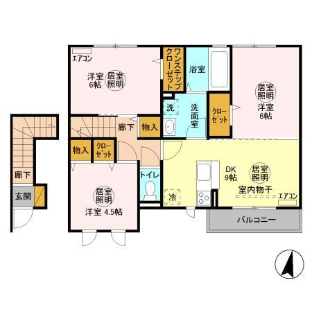 那珂市菅谷のアパートの間取り